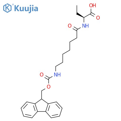 (2S)-2-7-({(9H-fluoren-9-yl)methoxycarbonyl}amino)heptanamidobutanoic acid structure