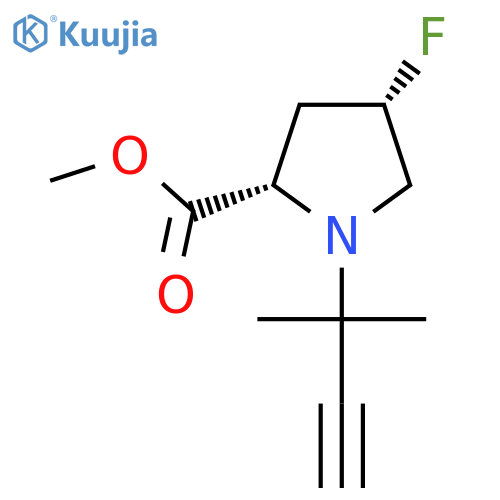 methyl (2S,4S)-4-fluoro-1-(2-methylbut-3-yn-2-yl)pyrrolidine-2-carboxylate structure