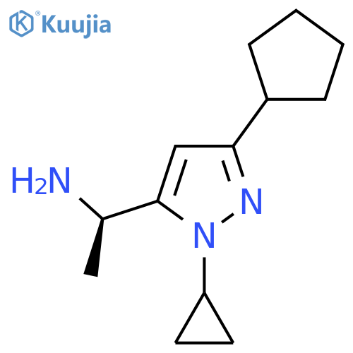 (1R)-1-(3-cyclopentyl-1-cyclopropyl-1H-pyrazol-5-yl)ethan-1-amine structure