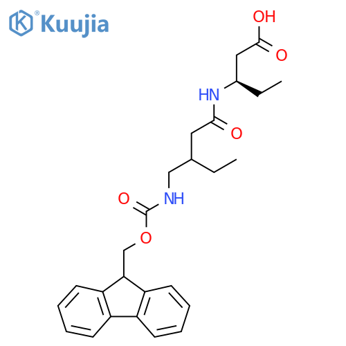 (3R)-3-{3-({(9H-fluoren-9-yl)methoxycarbonyl}amino)methylpentanamido}pentanoic acid structure