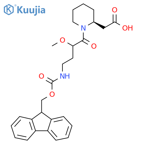 2-(2S)-1-4-({(9H-fluoren-9-yl)methoxycarbonyl}amino)-2-methoxybutanoylpiperidin-2-ylacetic acid structure