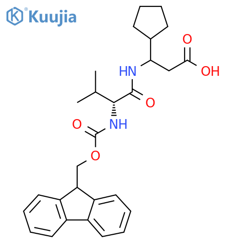 3-cyclopentyl-3-(2R)-2-({(9H-fluoren-9-yl)methoxycarbonyl}amino)-3-methylbutanamidopropanoic acid structure