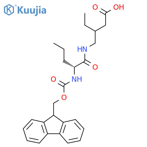 3-{(2R)-2-({(9H-fluoren-9-yl)methoxycarbonyl}amino)pentanamidomethyl}pentanoic acid structure