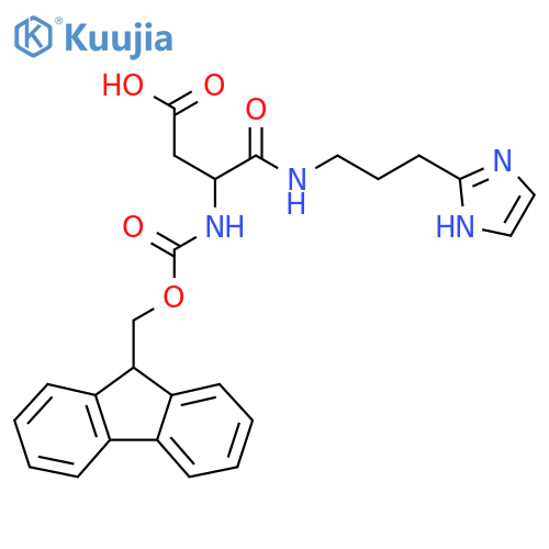 3-({(9H-fluoren-9-yl)methoxycarbonyl}amino)-3-{3-(1H-imidazol-2-yl)propylcarbamoyl}propanoic acid structure