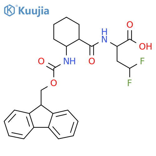 2-{2-({(9H-fluoren-9-yl)methoxycarbonyl}amino)cyclohexylformamido}-4,4-difluorobutanoic acid structure