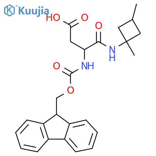 3-(1,3-dimethylcyclobutyl)carbamoyl-3-({(9H-fluoren-9-yl)methoxycarbonyl}amino)propanoic acid structure