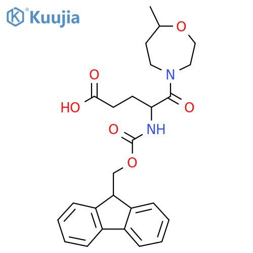 4-({(9H-fluoren-9-yl)methoxycarbonyl}amino)-5-(7-methyl-1,4-oxazepan-4-yl)-5-oxopentanoic acid structure