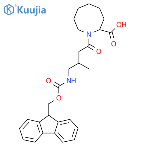 1-4-({(9H-fluoren-9-yl)methoxycarbonyl}amino)-3-methylbutanoylazocane-2-carboxylic acid structure