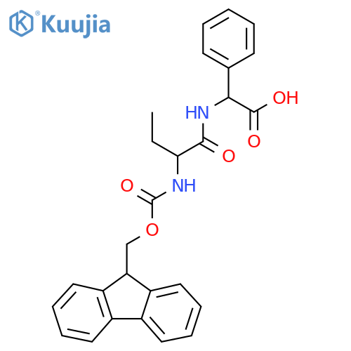 2-2-({(9H-fluoren-9-yl)methoxycarbonyl}amino)butanamido-2-phenylacetic acid structure
