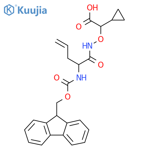 2-cyclopropyl-2-{2-({(9H-fluoren-9-yl)methoxycarbonyl}amino)pent-4-enamidooxy}acetic acid structure