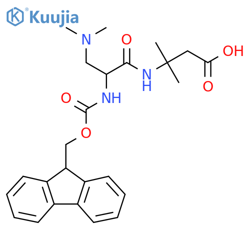 3-3-(dimethylamino)-2-({(9H-fluoren-9-yl)methoxycarbonyl}amino)propanamido-3-methylbutanoic acid structure
