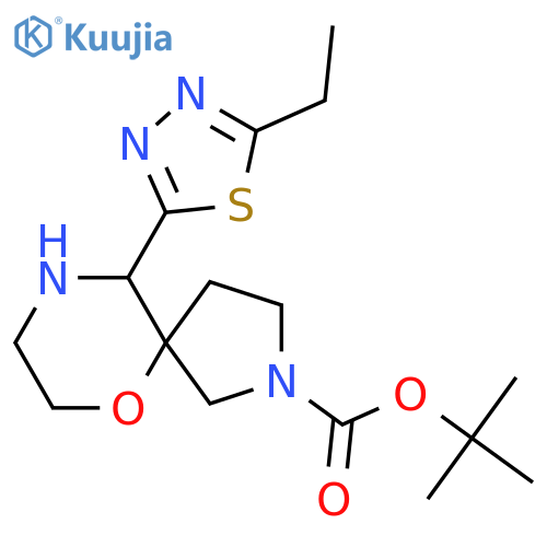 tert-butyl 10-(5-ethyl-1,3,4-thiadiazol-2-yl)-6-oxa-2,9-diazaspiro4.5decane-2-carboxylate structure