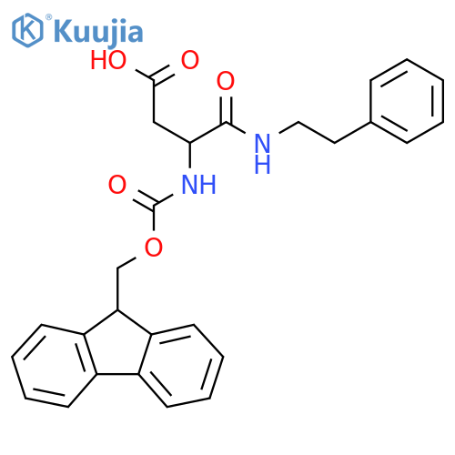 3-({(9H-fluoren-9-yl)methoxycarbonyl}amino)-3-(2-phenylethyl)carbamoylpropanoic acid structure
