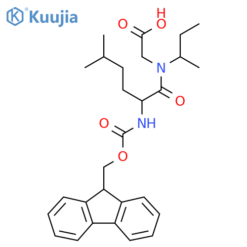 2-N-(butan-2-yl)-2-({(9H-fluoren-9-yl)methoxycarbonyl}amino)-5-methylhexanamidoacetic acid structure