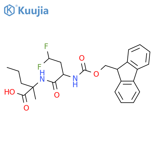 2-2-({(9H-fluoren-9-yl)methoxycarbonyl}amino)-4,4-difluorobutanamido-2-methylpentanoic acid structure