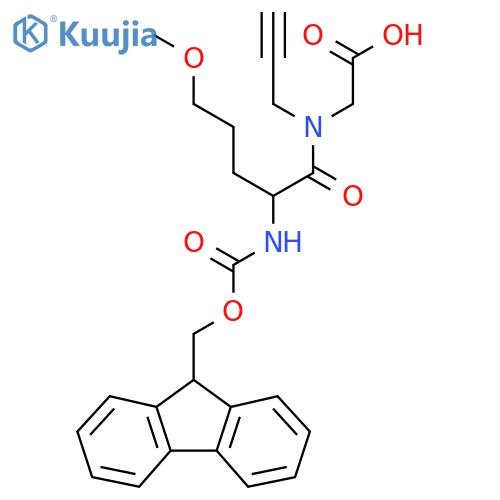 2-2-({(9H-fluoren-9-yl)methoxycarbonyl}amino)-5-methoxy-N-(prop-2-yn-1-yl)pentanamidoacetic acid structure