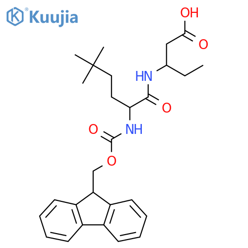 3-2-({(9H-fluoren-9-yl)methoxycarbonyl}amino)-5,5-dimethylhexanamidopentanoic acid structure