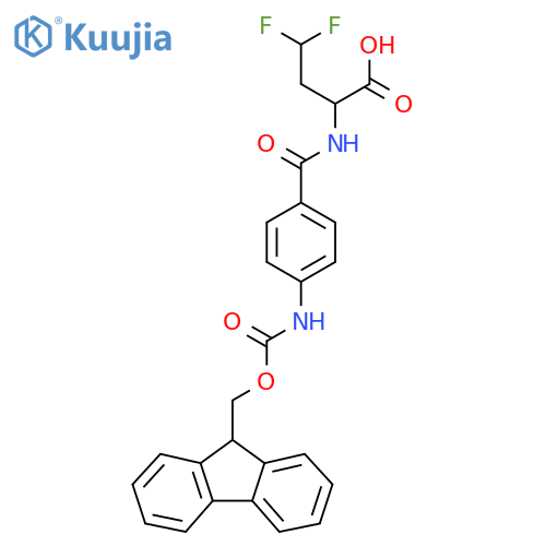 2-{4-({(9H-fluoren-9-yl)methoxycarbonyl}amino)phenylformamido}-4,4-difluorobutanoic acid structure