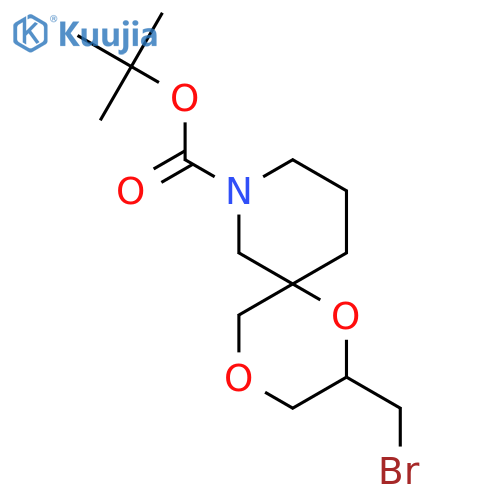 tert-butyl 2-(bromomethyl)-1,4-dioxa-8-azaspiro5.5undecane-8-carboxylate structure