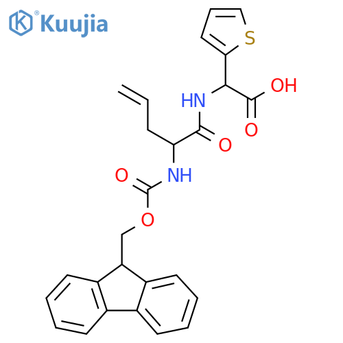 2-2-({(9H-fluoren-9-yl)methoxycarbonyl}amino)pent-4-enamido-2-(thiophen-2-yl)acetic acid structure