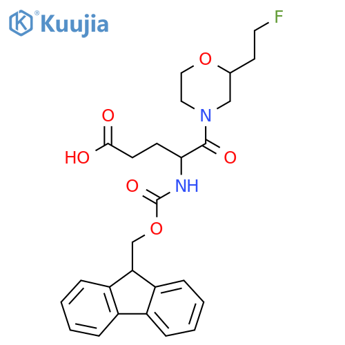 4-({(9H-fluoren-9-yl)methoxycarbonyl}amino)-5-2-(2-fluoroethyl)morpholin-4-yl-5-oxopentanoic acid structure