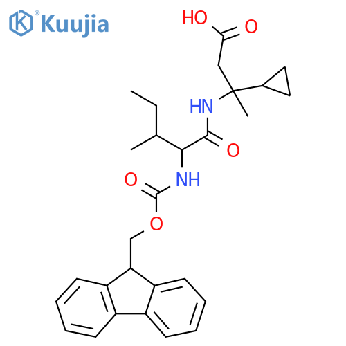 3-cyclopropyl-3-2-({(9H-fluoren-9-yl)methoxycarbonyl}amino)-3-methylpentanamidobutanoic acid structure