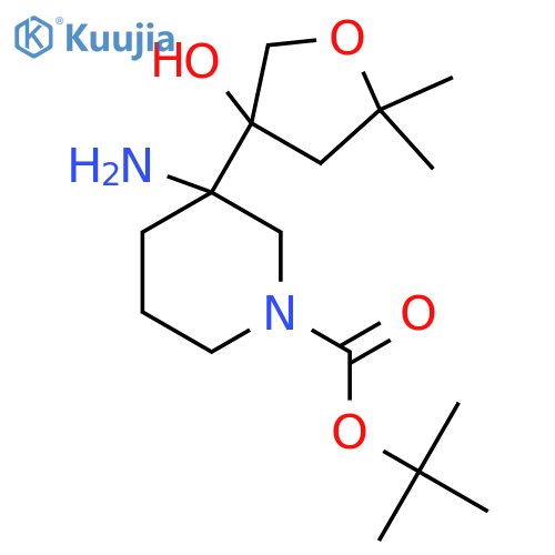 tert-butyl 3-amino-3-(3-hydroxy-5,5-dimethyloxolan-3-yl)piperidine-1-carboxylate structure