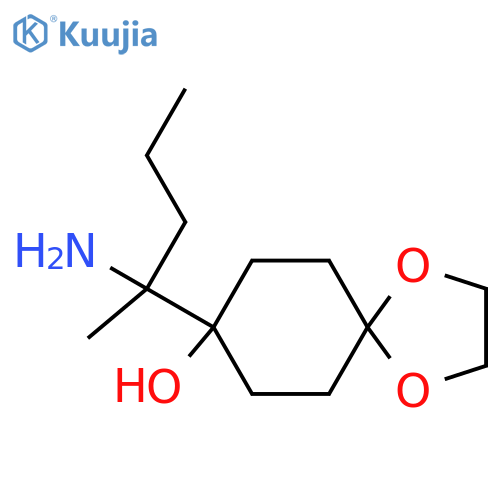 8-(2-aminopentan-2-yl)-1,4-dioxaspiro4.5decan-8-ol structure