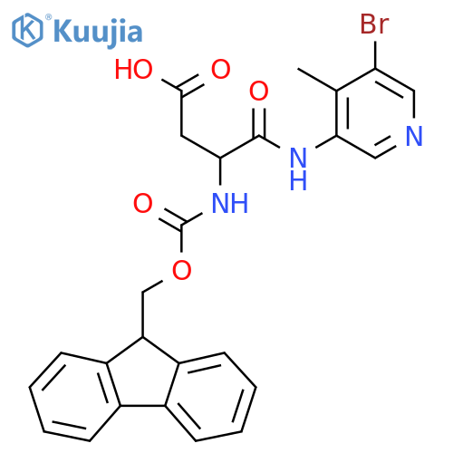 3-(5-bromo-4-methylpyridin-3-yl)carbamoyl-3-({(9H-fluoren-9-yl)methoxycarbonyl}amino)propanoic acid structure