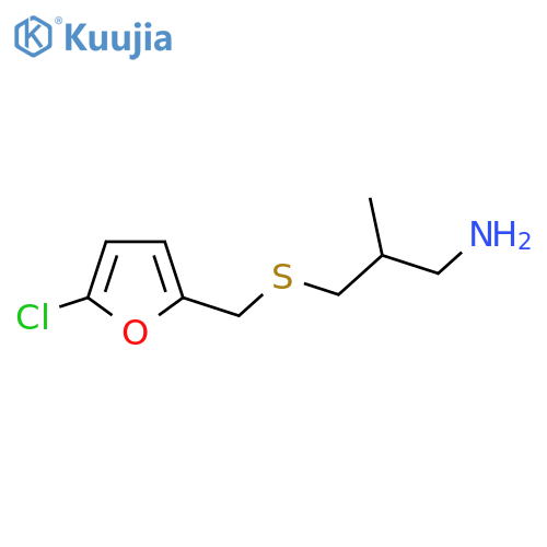 3-{(5-chlorofuran-2-yl)methylsulfanyl}-2-methylpropan-1-amine structure