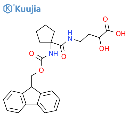4-{1-({(9H-fluoren-9-yl)methoxycarbonyl}amino)cyclopentylformamido}-2-hydroxybutanoic acid structure