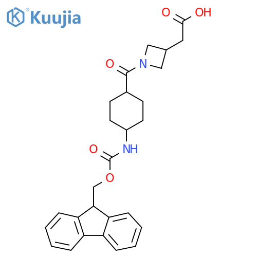 2-{1-4-({(9H-fluoren-9-yl)methoxycarbonyl}amino)cyclohexanecarbonylazetidin-3-yl}acetic acid structure