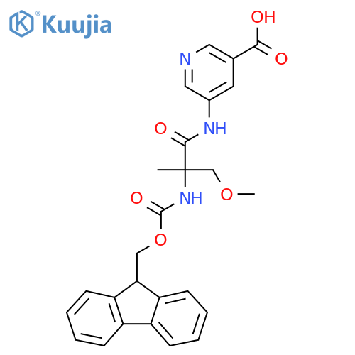 5-2-({(9H-fluoren-9-yl)methoxycarbonyl}amino)-2-(methoxymethyl)propanamidopyridine-3-carboxylic acid structure