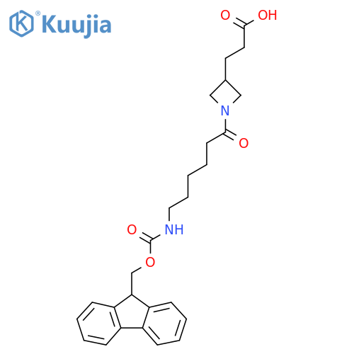 3-{1-6-({(9H-fluoren-9-yl)methoxycarbonyl}amino)hexanoylazetidin-3-yl}propanoic acid structure