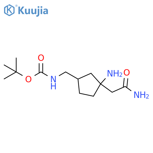 tert-butyl N-{3-amino-3-(carbamoylmethyl)cyclopentylmethyl}carbamate structure