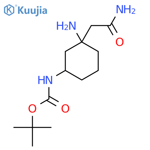 tert-butyl N-3-amino-3-(carbamoylmethyl)cyclohexylcarbamate structure