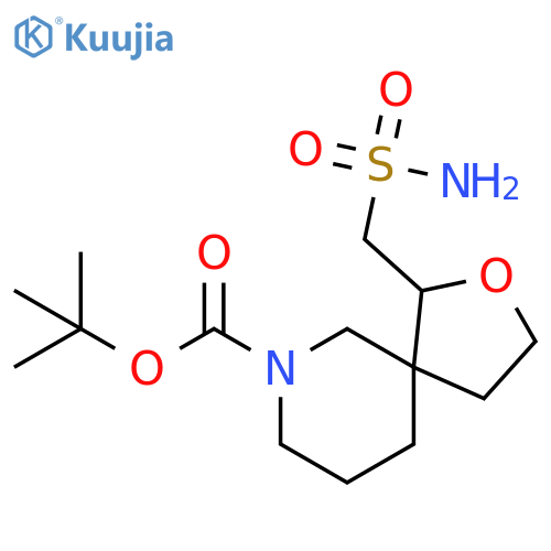tert-butyl 1-(sulfamoylmethyl)-2-oxa-7-azaspiro4.5decane-7-carboxylate structure