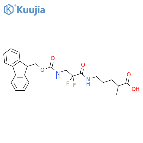5-3-({(9H-fluoren-9-yl)methoxycarbonyl}amino)-2,2-difluoropropanamido-2-methylpentanoic acid structure