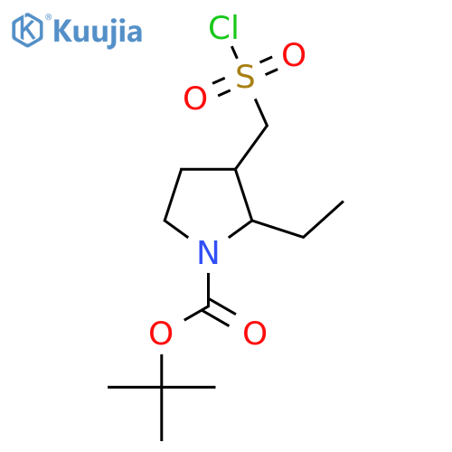 tert-butyl 3-(chlorosulfonyl)methyl-2-ethylpyrrolidine-1-carboxylate structure