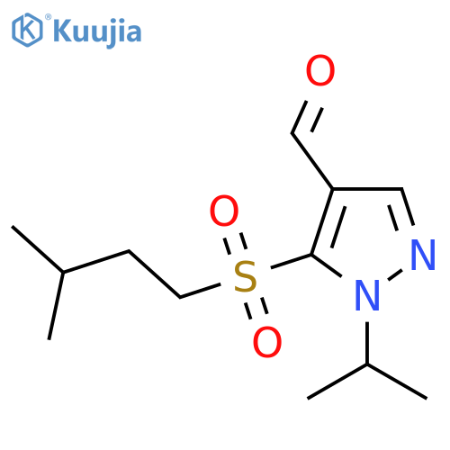 5-(3-methylbutanesulfonyl)-1-(propan-2-yl)-1H-pyrazole-4-carbaldehyde structure