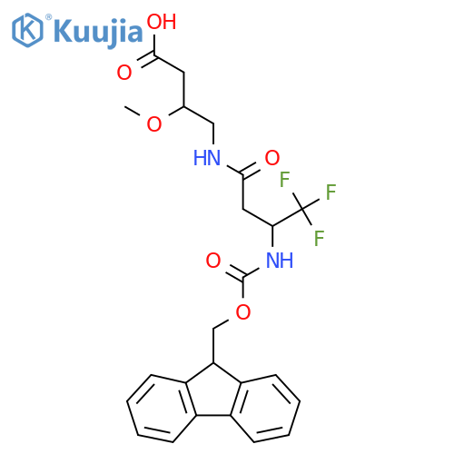 4-3-({(9H-fluoren-9-yl)methoxycarbonyl}amino)-4,4,4-trifluorobutanamido-3-methoxybutanoic acid structure