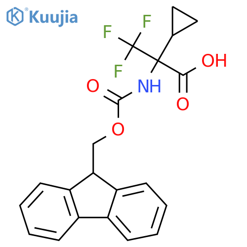 2-cyclopropyl-2-({(9H-fluoren-9-yl)methoxycarbonyl}amino)-3,3,3-trifluoropropanoic acid structure