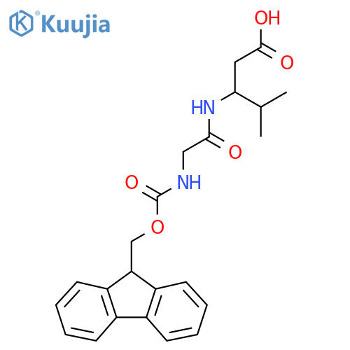 3-2-({(9H-fluoren-9-yl)methoxycarbonyl}amino)acetamido-4-methylpentanoic acid structure