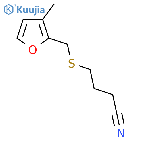 4-{(3-methylfuran-2-yl)methylsulfanyl}butanenitrile structure