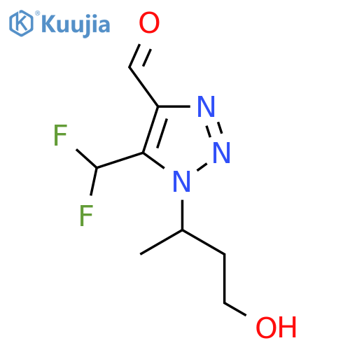 5-(difluoromethyl)-1-(4-hydroxybutan-2-yl)-1H-1,2,3-triazole-4-carbaldehyde structure