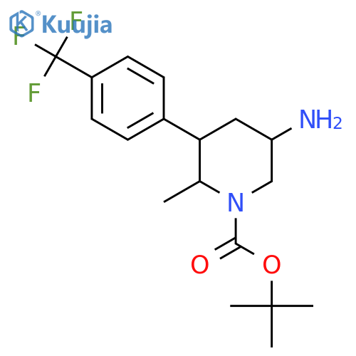 tert-butyl 5-amino-2-methyl-3-4-(trifluoromethyl)phenylpiperidine-1-carboxylate structure