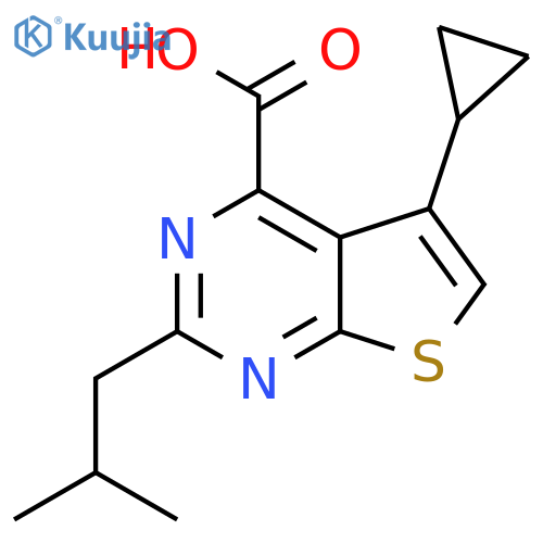 5-cyclopropyl-2-(2-methylpropyl)thieno2,3-dpyrimidine-4-carboxylic acid structure