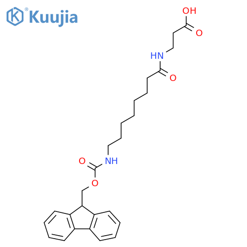 3-8-({(9H-fluoren-9-yl)methoxycarbonyl}amino)octanamidopropanoic acid structure