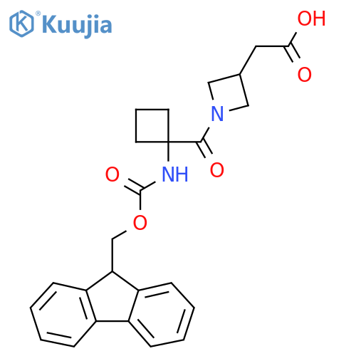 2-{1-1-({(9H-fluoren-9-yl)methoxycarbonyl}amino)cyclobutanecarbonylazetidin-3-yl}acetic acid structure