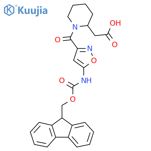 2-{1-5-({(9H-fluoren-9-yl)methoxycarbonyl}amino)-1,2-oxazole-3-carbonylpiperidin-2-yl}acetic acid structure